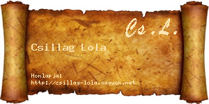 Csillag Lola névjegykártya